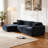 105'' Modular Sectional Sofa Couch,Boneless Couch, Compressed Couch, Detachable And Washable, Replaceable Sofa Cover, Modern Woven-Textured Upholstery, Convertible L-Shaped Design For Living Room-984386092-984386090
