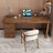 62.99" Nut-brown Rectangular Solid Wood Office Sets