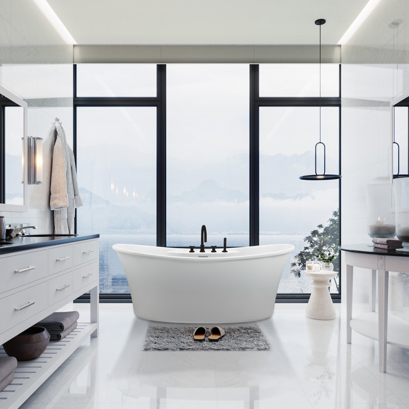 66.5'' x 36'' Freestanding Soaking Acrylic Bathtub