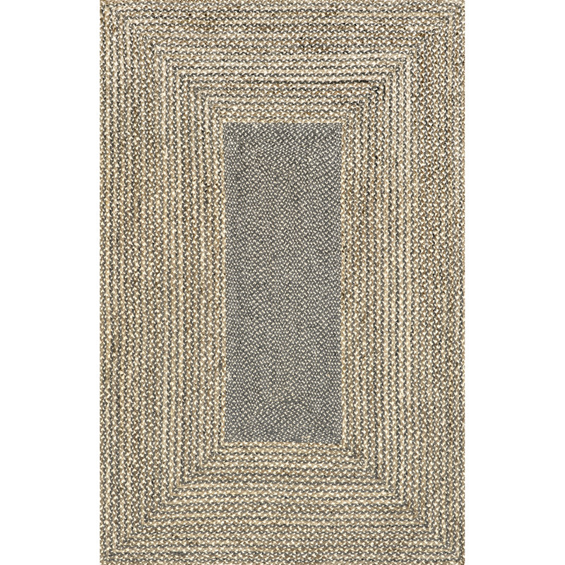 Pantanella Handmade Braided Jute/Wool Brown Rug, Rectangle 7'6" x 9'6"