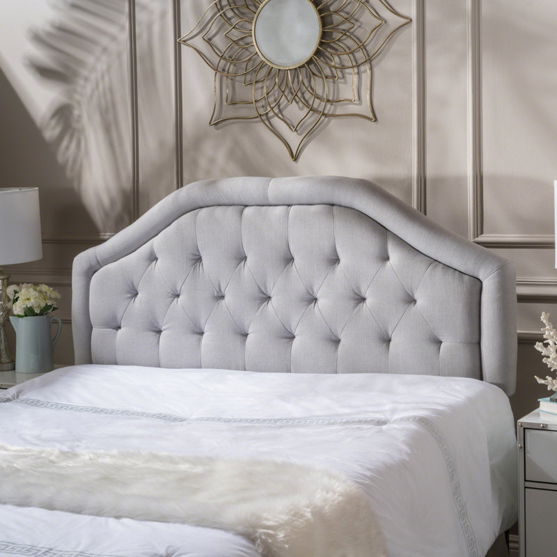 Tête de lit rembourrée Lemaster Panneau, Gris clair, Grand