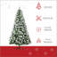 Sapin de Noël artificiel enneigé 6 pi avec branches réalistes, 61 pommes de pin et 800 pointes