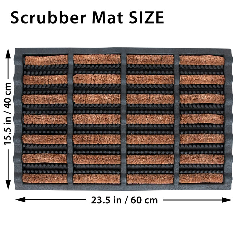 Tapis d'entrée / extérieur antidérapant Cadee, L 23,5 po x L 15,5 po, gris