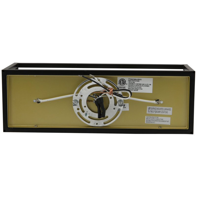 3 lumières, ampoules G9, finition laiton, applique murale rectangulaire
