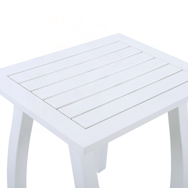 White PU Rectangular End Table