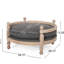 Lit pour animal de compagnie de taille moyenne, design contemporain, l 28,97 x P 15,9 po, rembourré, garniture cloutée, lit gris anthracite, style