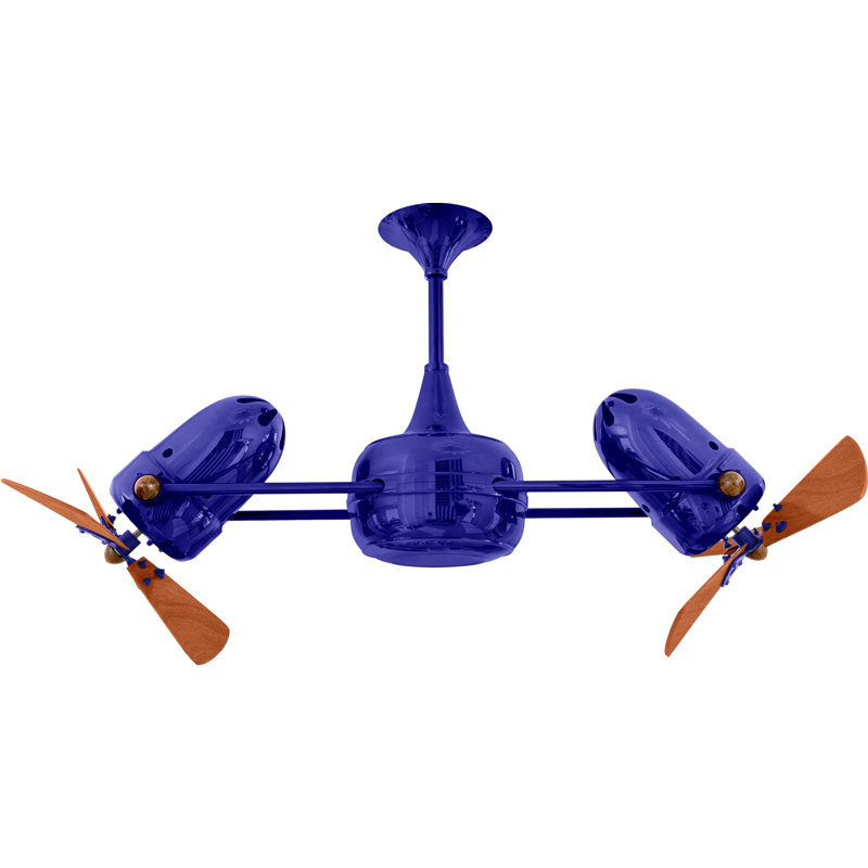 36" Duplo-Dinamico 3 Blade Ceiling Fan, Blue