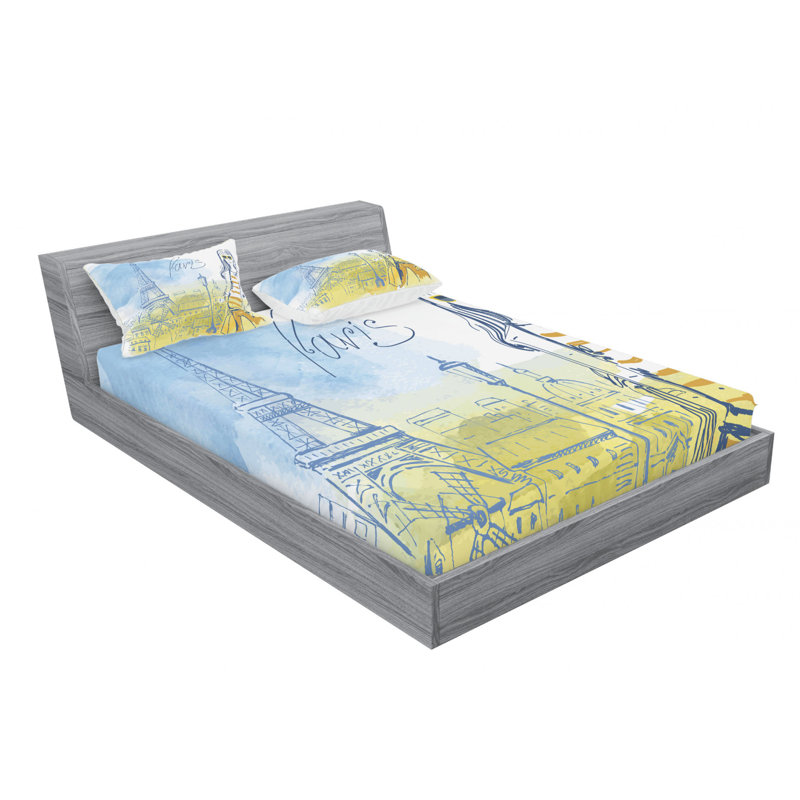 Microfiber Sheet Set, Queen Sheet Set with Fitted Sheet