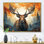 «Brown Orange Moose Majestic Geometric I», reproduction sur toile