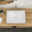 Lavabo de salle de bain rectangulaire en céramique blanche 19,63 "X 13,69"