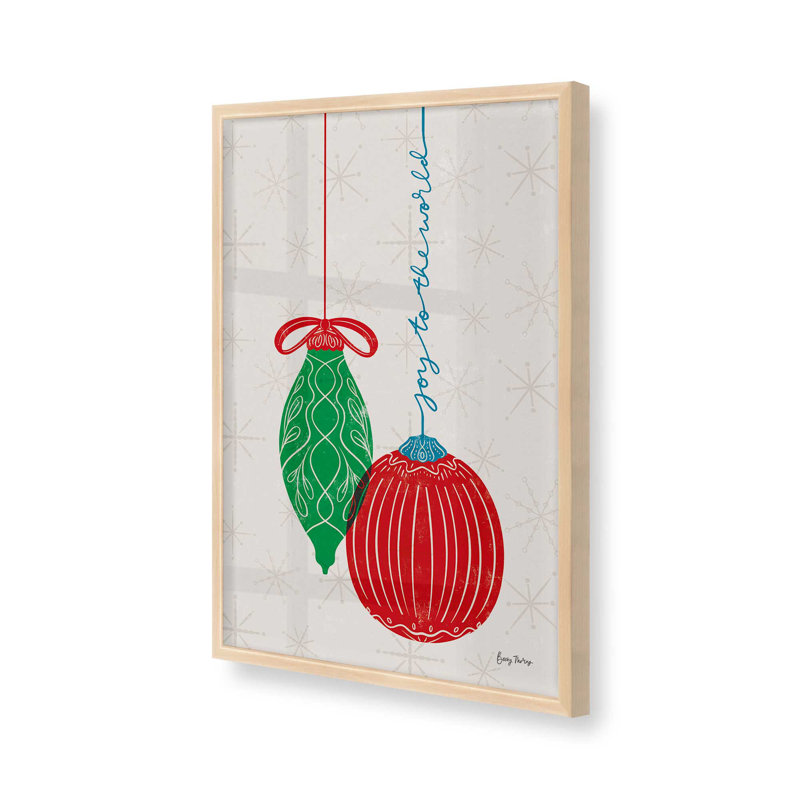 Elegant Holiday Ornaments II, impression dans un, Érable brut encadré, H 11 po x l 9 po x P 1,25 po