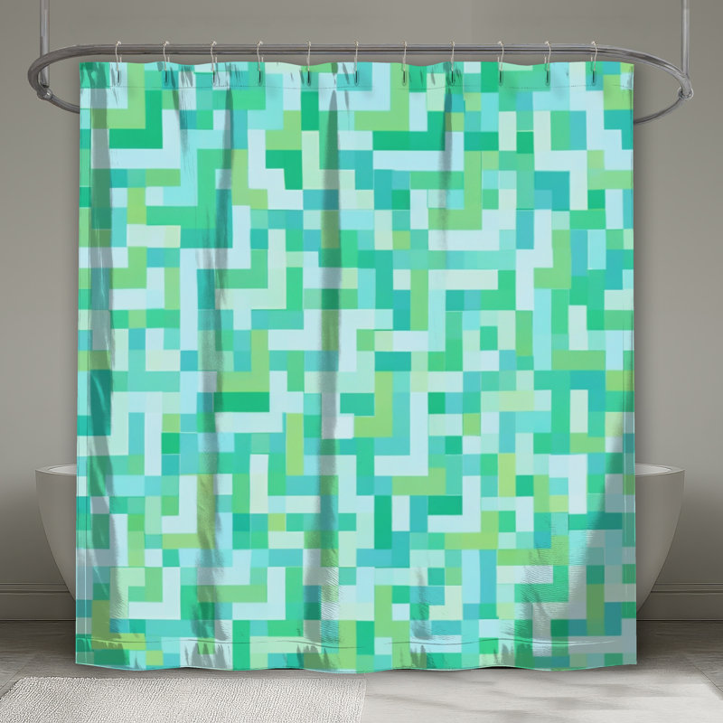 Geometric Maze Pattern Shower Curtains Extra Long, Geometric Maze 17
