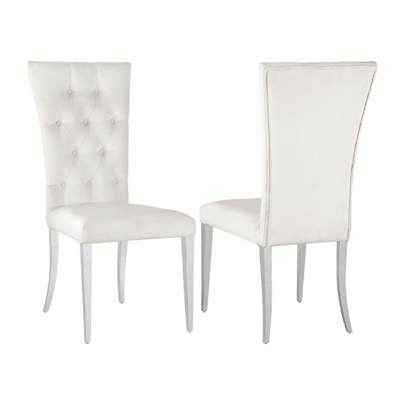 Ensemble de 2 chaises de salle à manger rembourrées en velours