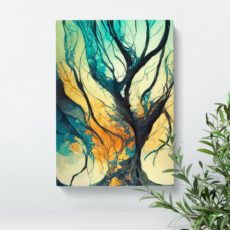 Abstract Tree No.1 - Wall Art, Wrapped Canvas, 50cm H x 35cm W, No Matte