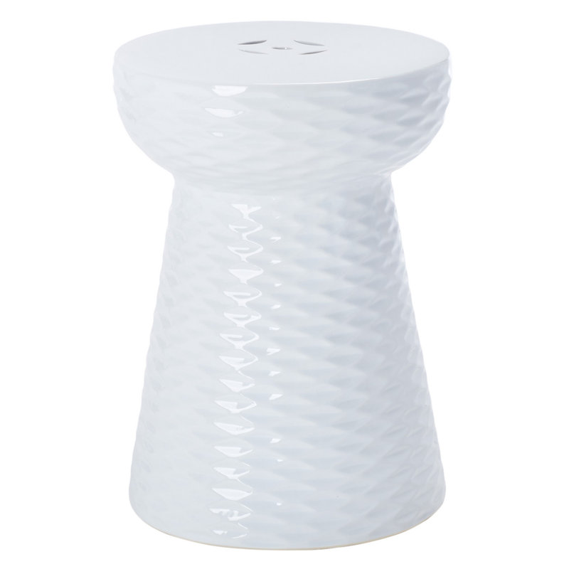 Tabouret d'appoint en céramique Verne, Blanc