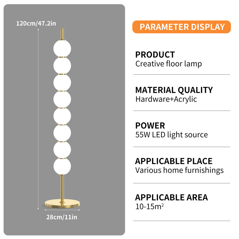 Gardenhire 120cm Gold Novelty Floor Lamp