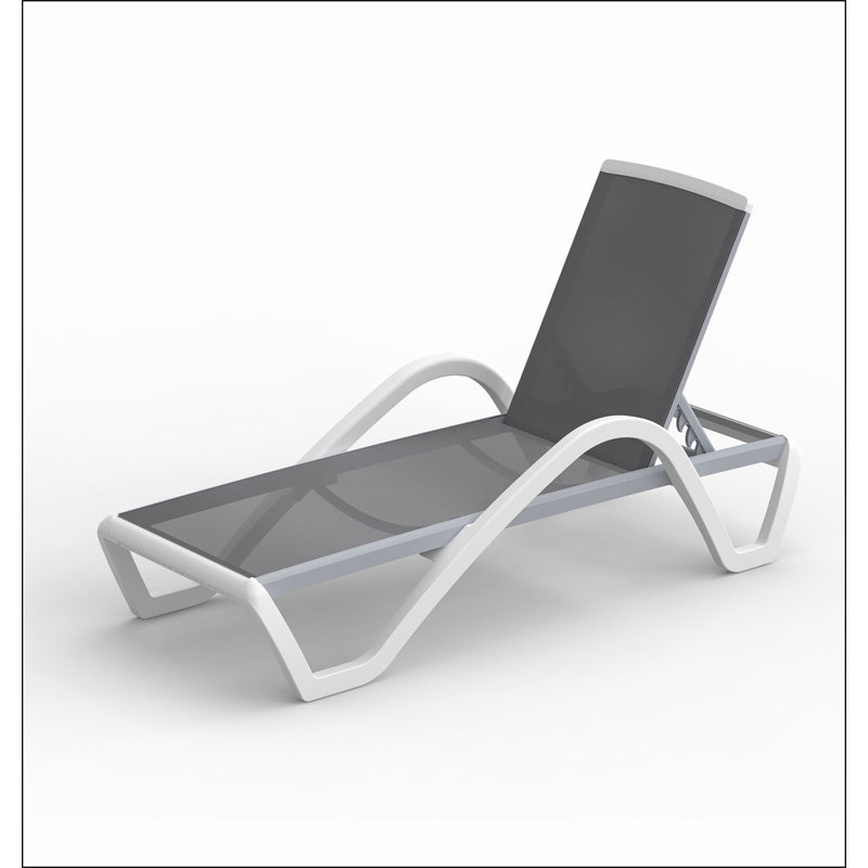 Patio Chaise Lounge Adjustable Aluminum Pool Lounge Chairs with Arm All Weather Pool Chairs for Outside,in-Pool,Lawn, Gray