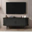 Console télé 47 pouces pour salon avec rangement et porte coulissante - noir