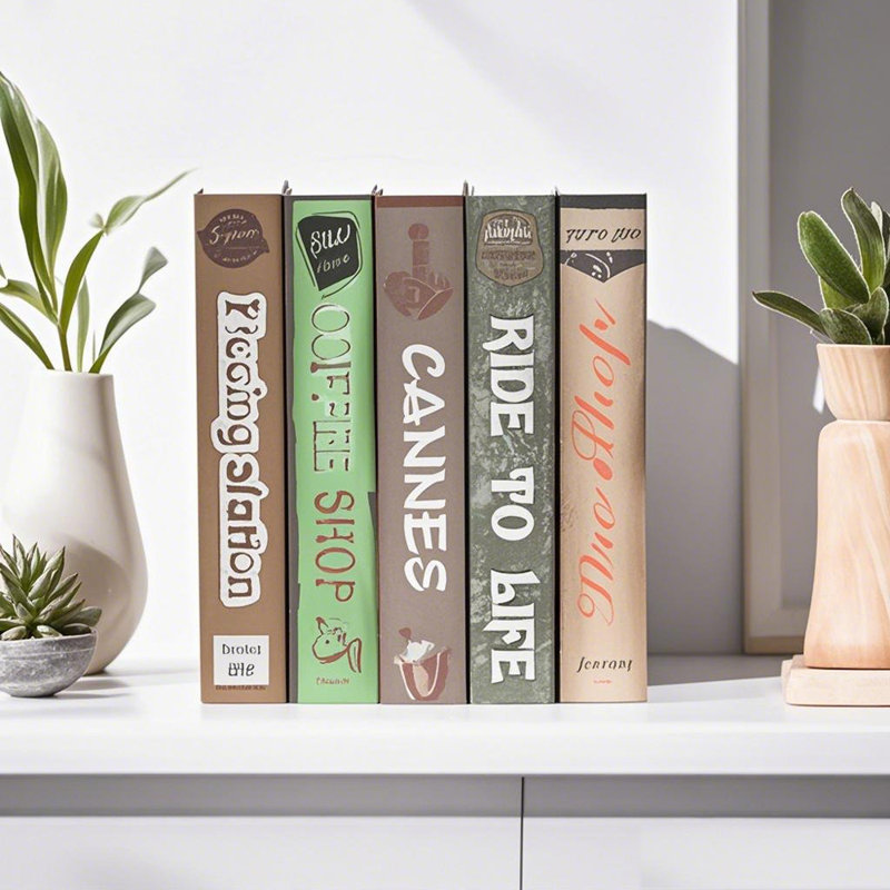 12 Piece Decorative Book Set,  Sealed Paperboard Faux Book Stack
