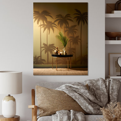 «Golden Grove Palm Tree Shadows» sur toile