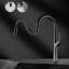 Juno Commercial Black Deck Mounted Single Handle Pull Out Kitchen Faucet-112710919