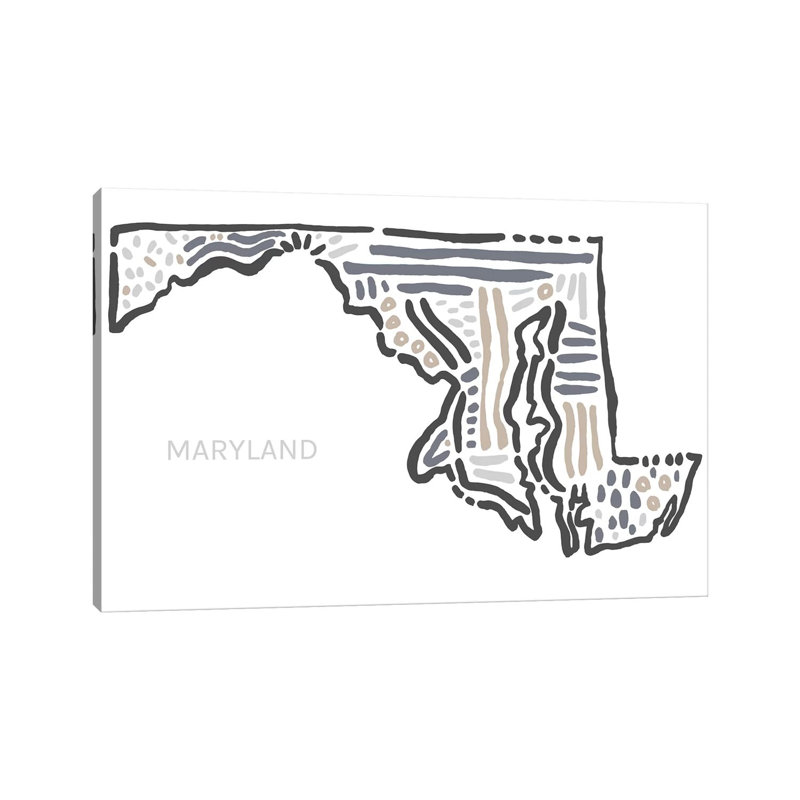 «Maryland» par déclaration de biens - reproduction d'art sur toile tendue, H 18 po x l 26 po x P 1,5 po