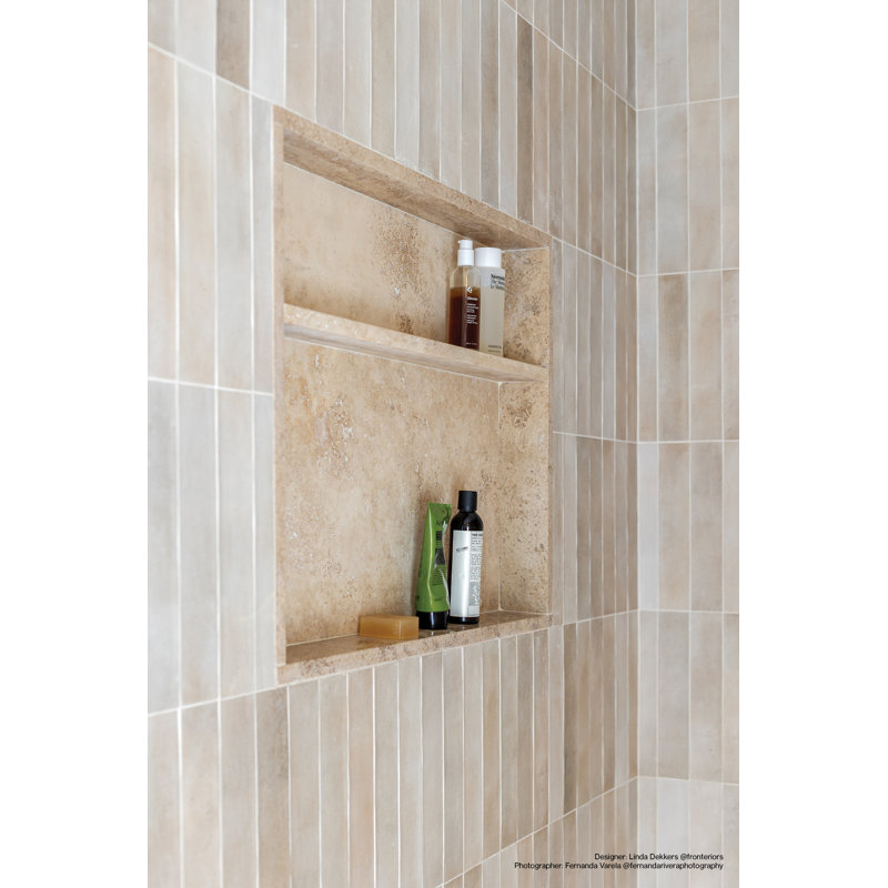 Celine 2.5" x 12" Porcelain Mosaic Wall & Floor Tile, Taupe