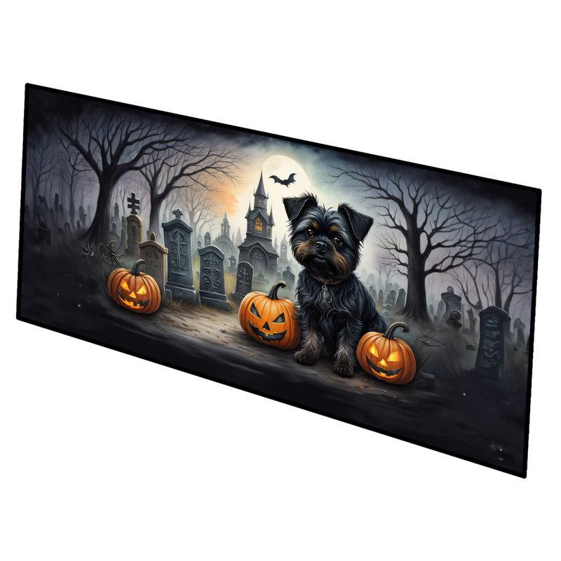 Affenpinscher Spooky Halloween Runner Mat 28x58