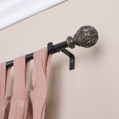 Yeldell Metal Adjustable Single Curtain Rod