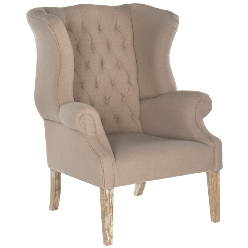 Fauteuil à oreilles Bradon, Taupe intense