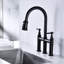 Robinet en laiton noir mat - escamotable pour un nettoyage efficace de la cuisine.-884995659