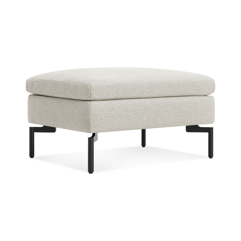 New Standard Ottoman, Black, Maharam Mode in Intaglio Crossweave