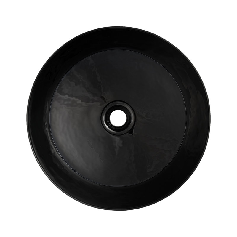 Murano Glass Handmade Circular Vessel Bathroom Sink, Abyss