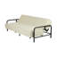 Canapé-lit futon convertible en acier avec revêtement beige de 79 pouces