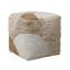 Emmeline Wool Upholstered Ottoman, White with Neutral Tones