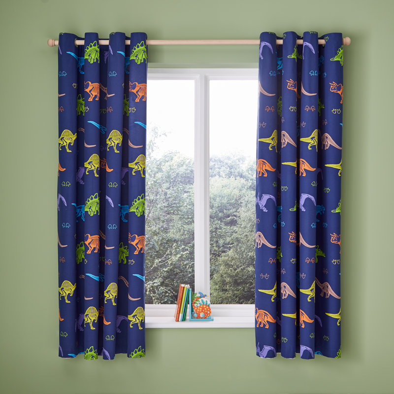 Prehistoric Dinosaurs Two Panel Curtains