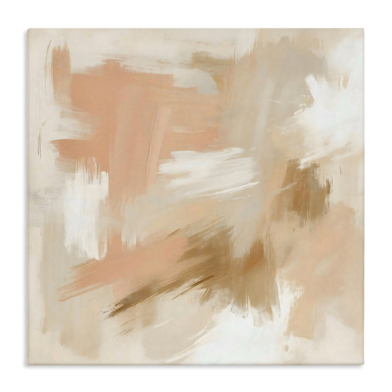 Toile beige et rose, par Creative Studio, H 30 po x l 30 po