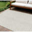 Tapis intérieur / extérieur ivoire et beige à motif géométrique 9 pi x 12 pi