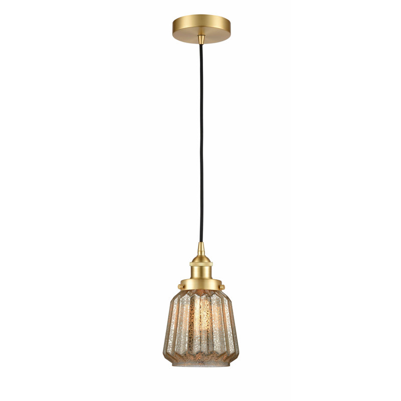 Luminaire suspendu conique à 1 lumière Caggiano, Or satiné