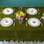 Nappe en velours unie luxueuse, rectangulaire, style rétro champêtre, à volants, lavable, vert olive