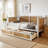 Traditional Style Rattan Twin Size Daybed with Twin Trundle | Solid Pine Wood Frame, No Box Spring Needed – Space‑Saving Guest Bed for Limited Spaces, Kids’ Rooms, or Coastal Farmhouse Decor-883486277