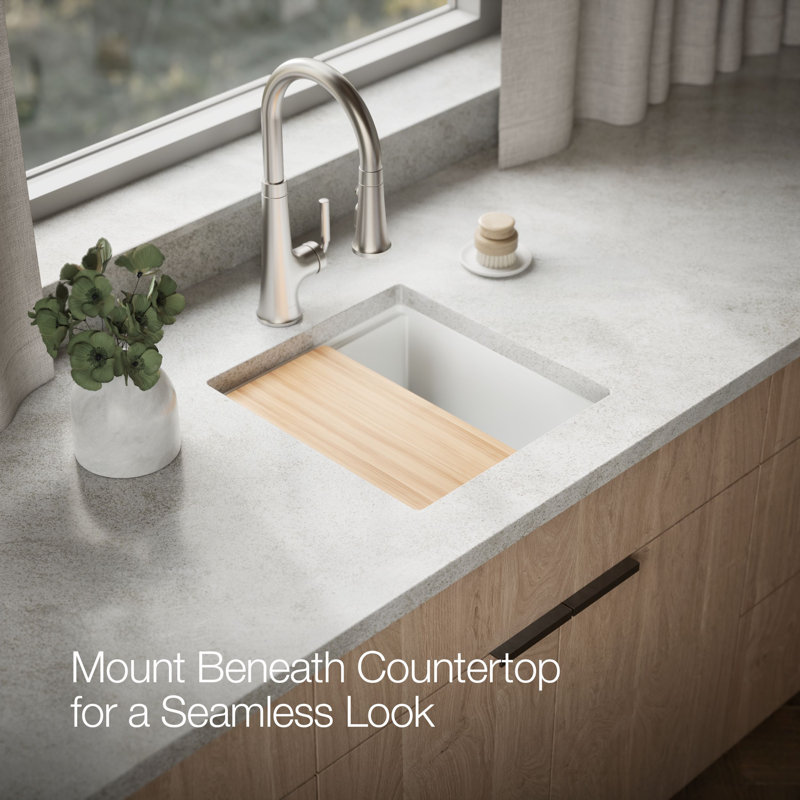 Billings Undermount Bar Sink With Accessories, White