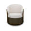 Chaise berçante de patio en osier avec coussins (ensemble de 2)