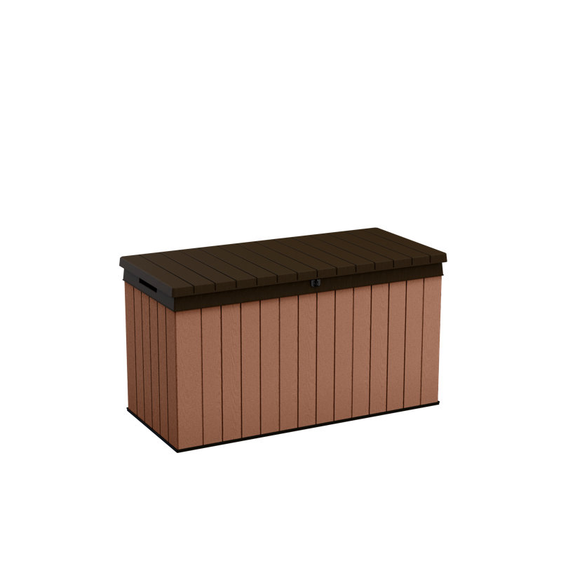 Keter Darwin 150 Gallon Durable Resin Outdoor Storage and Organization Deck Box Ideal For Patio, Brown