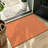 Solid Orange Subtle Stripe Pattern 47"x 31" Small Area Rug for Hallway Bedside
