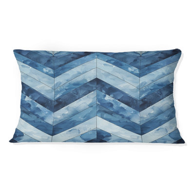 Coussin bleu à motif de chevrons Dreams I - Modern