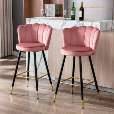 Bowdoin Upholstered Counter Stool with Metal Frame