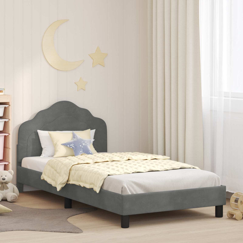 Bed Frame, European Single (90 x 200 cm), Dark Grey