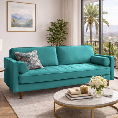 Alden 70" Square Arm Velvet Sofa