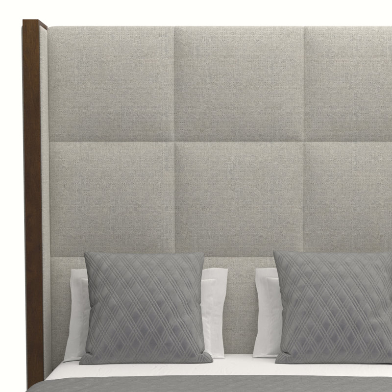 Lit tapissier capitonné standard Dipson, Revolution® gris, Très grand (haut)